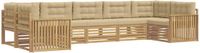 vidaXL Buiten bankenset 7-delig Wit en Beige Massief Acacia Hout
