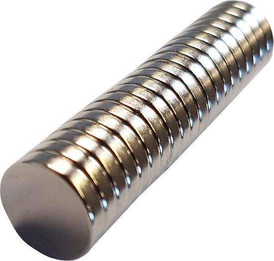 20 Schijfmagneten 10 mm diameter, N42, grijs