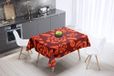 Bonamaison Tafelkleed, Anti-Mold, Sneldrogend, Waterdicht, 100% Polyester Tafellaken, Oranje Bordeaux, 140 x 140 Cm