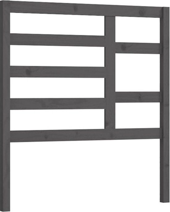 vidaXL Hoofdbord 81x4x104 cm massief grenenhout grijs