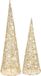 Countryfield Verlichte LED kegels/kerstboom - 2x st - goud - H40 en H60 cm