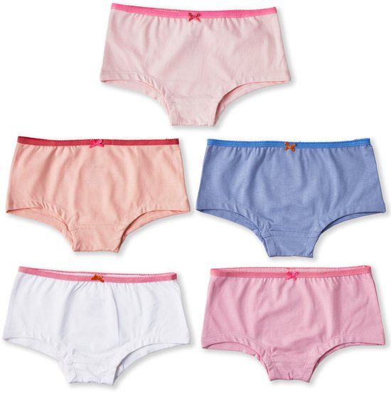Little Label - meisjes hipster 5 pack - uni kleuren - 158-164 / 14Y - extra zachte bio-katoen