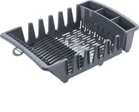 Metaltex Smartex Afdruiprek - Ophangbaar Afwasrek met Bestekhouder - Kunststof Grijs - Ruimtebesparend - 45x29x12 cm
