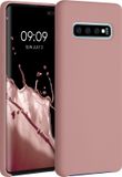 kwmobile telefoonhoesje geschikt voor Samsung Galaxy S10 Plus / S10+ - Hoesje met siliconen coating - Smartphone case in winter roze
