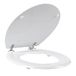 Beldray LA033758 18 Inch Toilet Seat, Stainless Steel Hinge, Normal Close, Quick and Easy to Fit, Wood, White Tongue and Groove, 36 x 43 x 5 cm