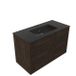 Saniclass Badkamermeubelset - 100x45x62cm - Vygo keramische wastafel zwart - mat eiken charcoal