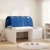 vidaXL Bed met Tunnel 3 st Wit en Blauw Bewerkt hout