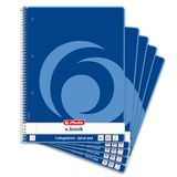 Herlitz 10834125 Collegeblok A4, 80 vellen gelinieerd met linkse rand, 70 g/m², 5 stuks