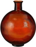 Mica Decorations Firenza Fles Vaas - H42 x Ø34 cm - Gerecycled Glas - Donkerbruin
