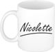 Bellatio Decorations Nicolette Naam koffiemok - beker - met sierlijke letters - wit