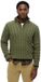 Superdry Jacob Kabelgebreide Trui Met Halve Rits Heren XXL Moss Green