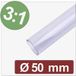 Quadrios 25CA651 Gaine thermorétractable avec colle transparent 50 mm 16.7 mm Taux de retreint:3:1 Marchandise vendue au mètre