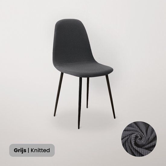 BankhoesDiscounter Knitted Kuipstoel Hoes - Grijs - Stoelbeschermer - Stretch