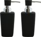 MSV Zeeppompje/dispenser - 2x - Haiti - keramiek - zwart/zilver - 6 x 15 cm - 240 ml
