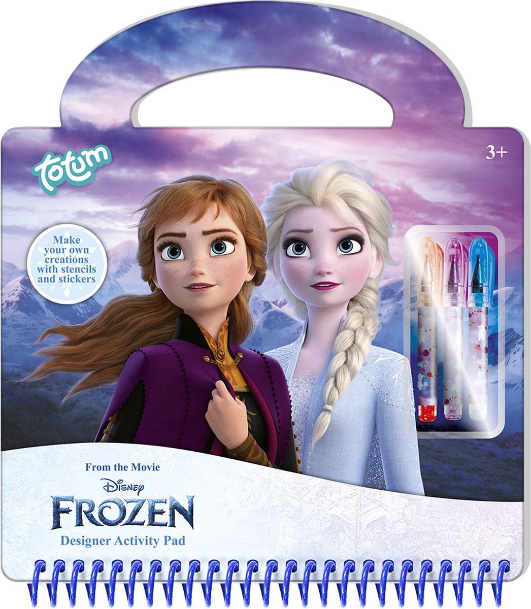 Totum Disney Frozen Junior teken- sticker- en activiteitenboek - 23 Cm Papier Blauw 30-delig - designer