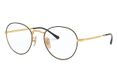 Ray-Ban ROUND METAL OPTICS II lunettes de soleil Rond Or, Noir Métal Unisexe S/M