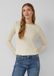 s.Oliver - Dames Geribd shirt met lange mouwen en boothals - Beige - Maat 46