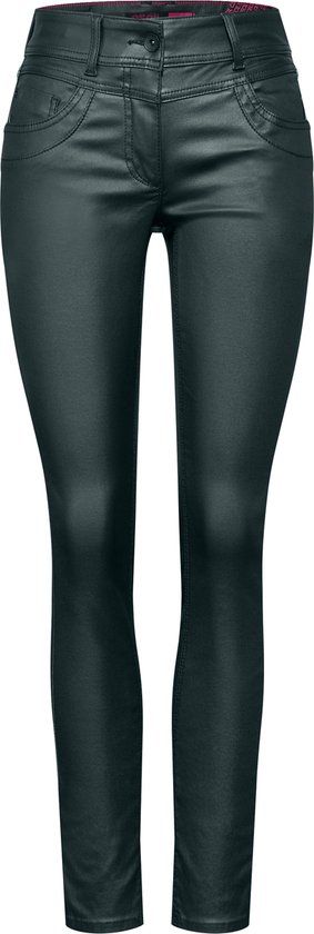 Cecil Scarlett Coated Denim Broek - Fir Green - W28/L30
