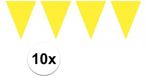 Merkloos / Sans marque Folat Bv Party Vlaggenlijn puntvlaggetjes - 10x - kunststof - geel - 10 meter - Slinger