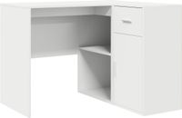 vidaXL Hoekbureau met lades en plank, wit, 102 x 88 x 75 cm