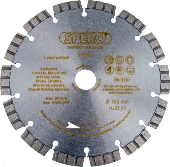 SPERO Diamantzaagblad Beton/graniet PRO - 150mm - 22,23mm asgat