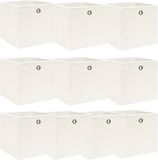 vidaXL Opbergboxen - 10 stuks - 32x32x32 cm - Wit