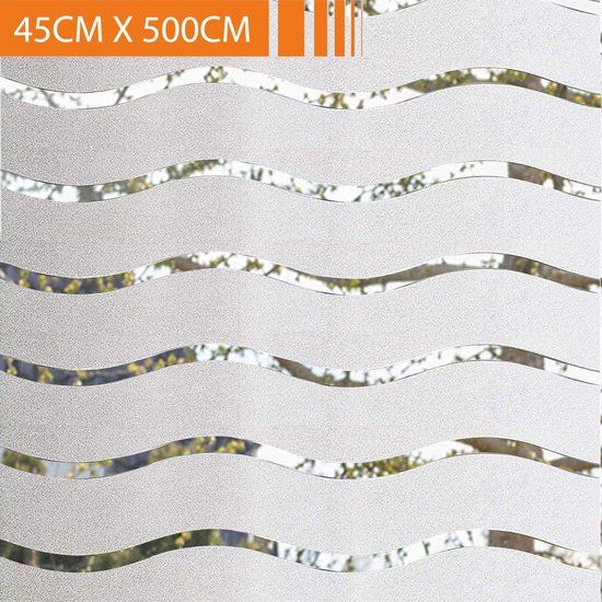 Simple Fix Raamfolie - Zonwerend en Isolerend - Decoratiefolie - Plakfolie - Zonwerend - Anti Inkijk - Statisch - Golven - 45cm x 500cm