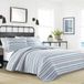 Nautica Katoenen Quilt-Sham Set, Grijs/Blauw, Vol/Koningin