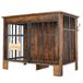 YITAHOME Houten Hondenkrat Meubels 85cm, Dubbele Deur, Rustiek Bruin