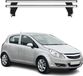 Omac Barres de toit transversales en aluminium pour Opel Corsa D 2006-2010 Pre-fl 3 portes – Antivol – Rainure en T – Testées City Crash – Charge max 50 kg Argent