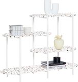SoBuy FSB89-W Bijzettafel - Witte Compositiehout Sideboard met 4 Planken