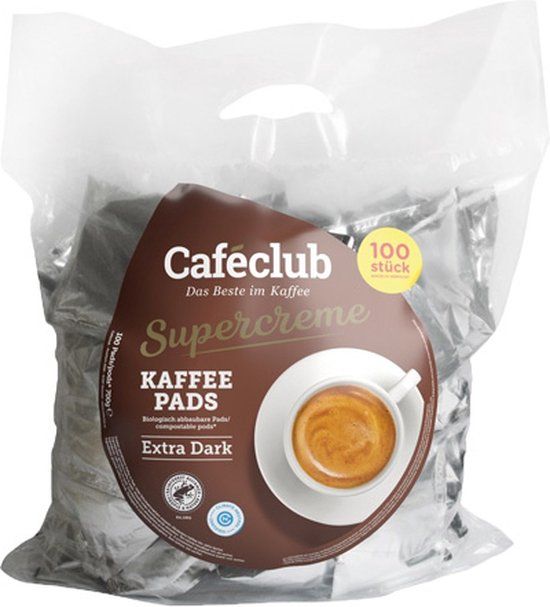 cafeclub Caféclub Supercreme Koffiepads Extra Dark - 100 pads