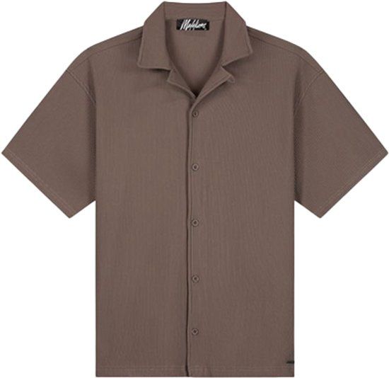 Malelions Ribbed Camp Collar Shirt Bruin