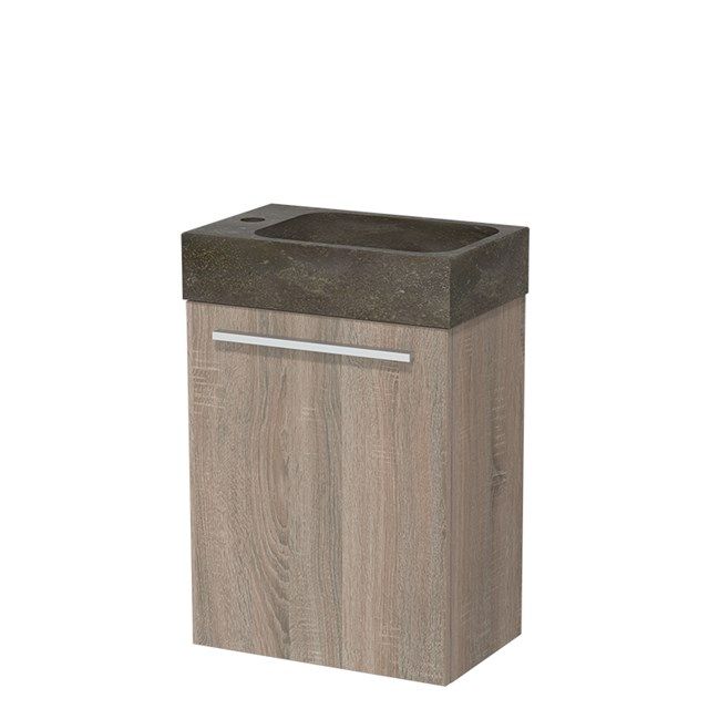 Maxaro Toiletmeubel met Wastafel Natuursteen Modulo Eiken 40 cm