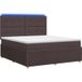 Maison Exclusive - Lit boxspring LED avec matelas, brun foncé, 140 x 190 cm, rembourré