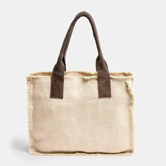 LOBERON Elspeths Handtas Jute Crème/Bruin