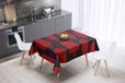 Bonamaison Tafelkleed, Anti-Mold, Sneldrogend, Waterdicht, 100% Polyester Tafellaken, rood Zwart, 140 x 140 Cm - Ontworpen en Vervaardigd in Turkije