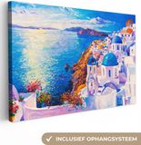 OneMillionCanvasses B.V. Canvas schilderij 120x80 cm - Griekenland - Water