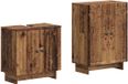 vidaXL - 2-delige - Badkamerkast - Set - EDE - Oud - hout - Bewerkt - hout