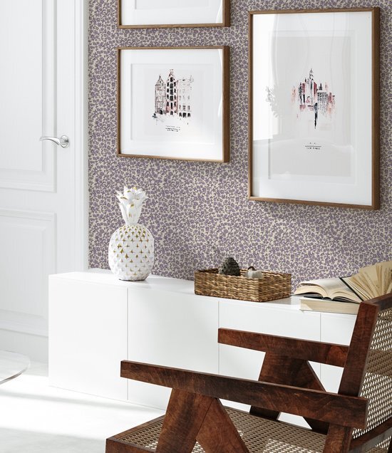 Annet Weelink Design Behang op rol - Ditsy Daisy lilac