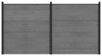 vidaXL - Hekset - 353 x 186 cm - WPC en Aluminium - Grijs