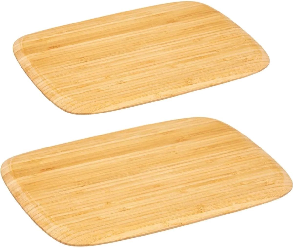 5five Keuken snijplanken set van 2 stuks rechthoek 40 x 30 en 28 x 25 cm van bamboe hout