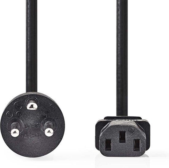 Nedis CEGL11400BK20 Stroomkabel Zwart 2 m