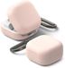 Ringke Silicone Hoesje Geschikt voor Samsung Galaxy Buds 4 / 4 Pro - Siliconen Cover - Karabijnhaak - Case Roze