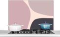 KitchenYeah Spatscherm keuken 100x65 cm - Kookplaat achterwand Pastel - Design - Minimalisme - Muurbeschermer - Spatwand fornuis - Hoogwaardig aluminium