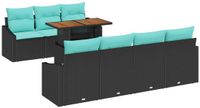 vidaXL Tuinbankenset 8-delig Zwart en Teal