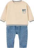 Vertbaudet Babyset sweater en broek ecru