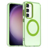 Selected by GSMpunt.nl MagSafe Compatibel Backcover Hoesje Geschikt voor Samsung Galaxy S23 Plus - Groen & Semi-Transparant Design