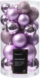 Decoris Kerstballen - 30 stuks - 4, 5 en 6 cm - Lila Paars - Kunststof