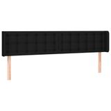 vidaXL Hoofdbord met randen 183x16x78/88 cm stof zwart